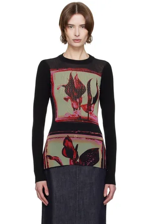 Jean Paul Gaultier T-shirt noir à images florales
