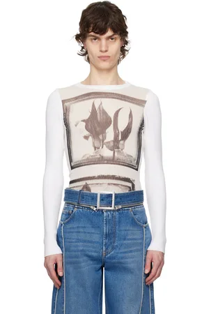 Jean Paul Gaultier T-shirt blanc à images florales