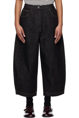 CORDERA Jean noir à coutures extérieures incurvées