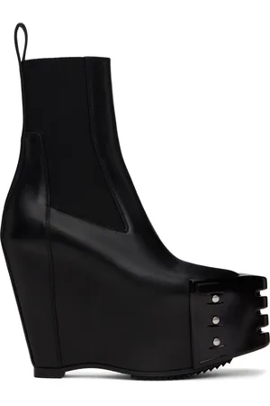 Rick Owens Bottines Beatle compensées noires à plaque à clous - Hollywood