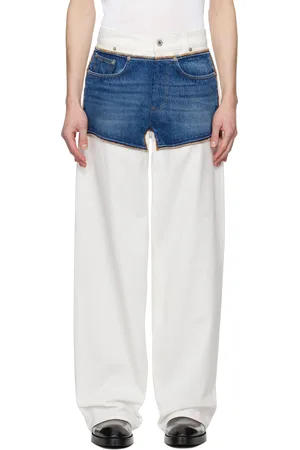Jean Paul Gaultier Jean blanc et bleu à effet Petit grand