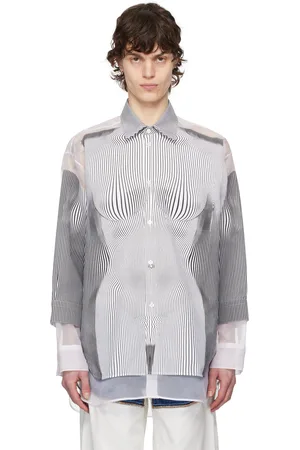 Jean Paul Gaultier Chemise blanc et noir à motif Body Morphing et à effet Petit grand
