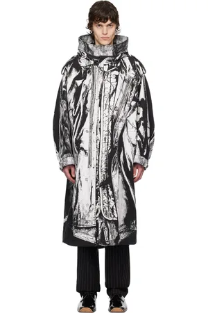 Jean Paul Gaultier Manteau noir et blanc à image trompe l