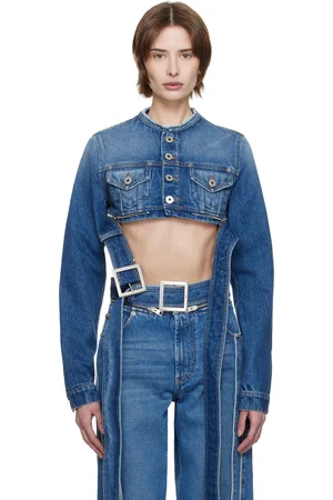 Jean Paul Gaultier Blouson bleu en denim à ceinture