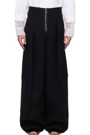 Jean Paul Gaultier Pantalon noir en crêpe