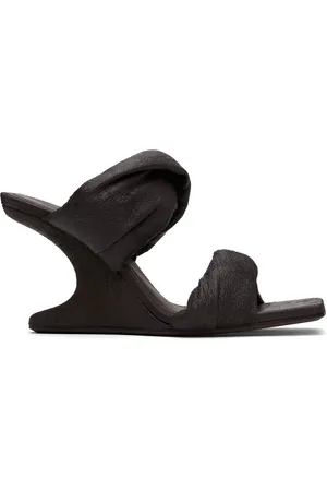 Rick Owens Sandales à talon en porte-à-faux 8 brunes à brides torsadées - Porterville