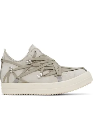 Rick Owens Baskets basses grises à laçage double tour - Hollywood