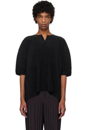 Issey Miyake T-shirt noir à assemblage de style cerf-volant