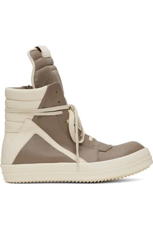 Rick Owens Baskets Geobasket taupe et blanc cassé - Hollywood