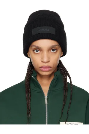 Jacquemus Bonnet noir à écusson en gros-grain