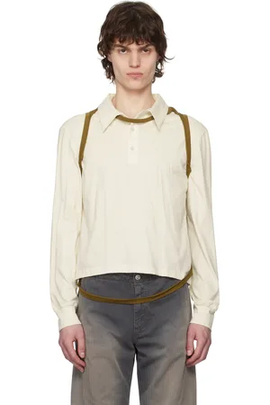 ECKHAUS LATTA Polo Hugging blanc cassé et brun