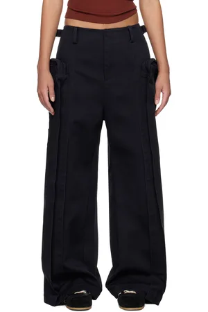 Fax Copy Express Pantalon cargo noir à poches prolongées