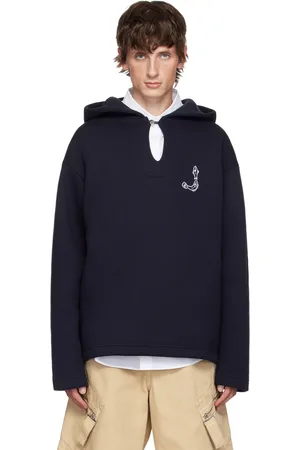 Jacquemus Pull à capuche Merù bleu marine - La casa