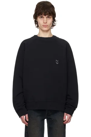 Maison Kitsuné Pull molletonné surdimensionné noir à écusson à logo de renard