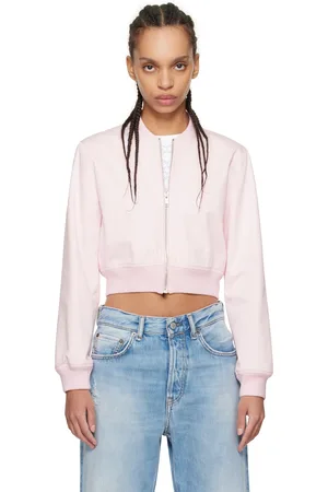 Givenchy Blouson aviateur ajusté rose à logo de médaillon