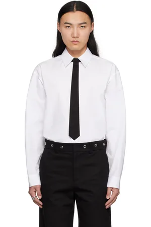 We11 Done Chemise blanche à appliqué de style cravate