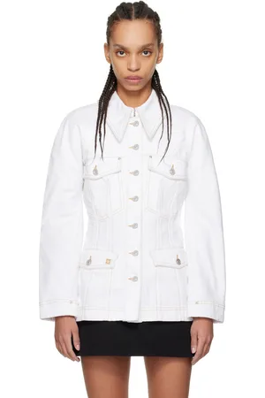 Givenchy Blouson blanc en denim à manches cocon