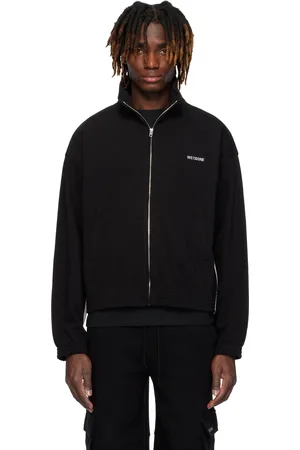 We11 Done Blouson de survêtement noir à logo contrastant