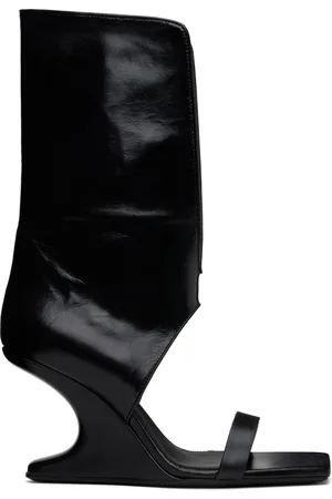 Rick Owens Sandales à talon en porte-à-faux 8 noires à col fendu - Hollywood