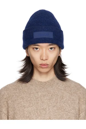 Jacquemus Bonnet bleu marine à écusson en gros-grain