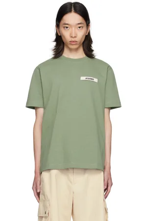 Jacquemus T-shirt vert à écusson en gros-grain - La casa