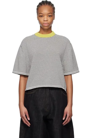CORDERA T-shirt noir et blanc en coton à rayures