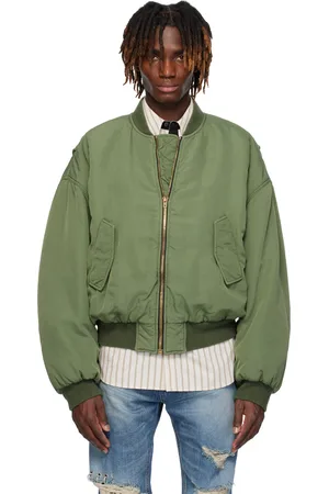 We11 Done Blouson aviateur kaki à ourlet arrondi