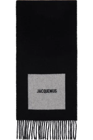 Jacquemus Écharpe noire à logos rond carré - La casa