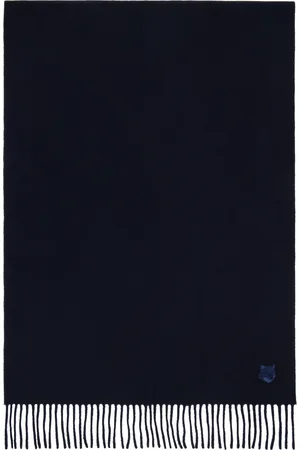 Maison Kitsuné Écharpe bleu marine à logo de renard