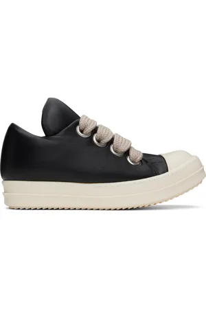 Rick Owens Baskets basses noires à laçage surdimensionné - Hollywood