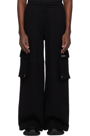 We11 Done Pantalon de survêtement noir à poches cargo