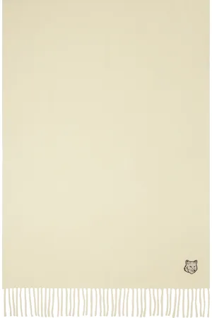 Maison Kitsuné Écharpe blanc cassé à logo de renard