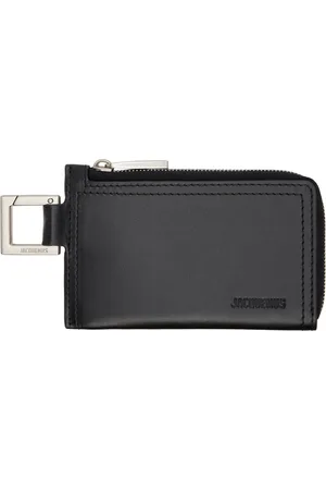 Jacquemus Porte-carte Cuerda noir et bleu marine à glissière - Les classiques