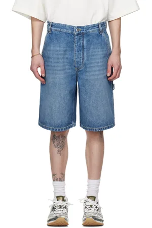 Bottega Veneta Short cargo bleu en denim rétro