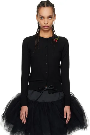 Simone Rocha Cardigan noir à ornement floral