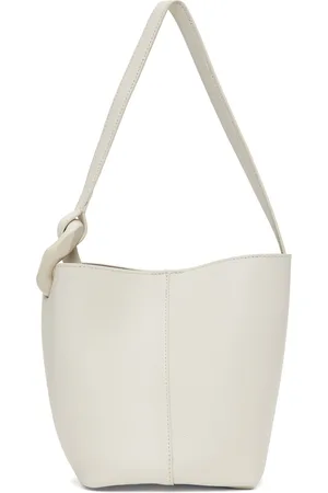 J.W.Anderson Petit cabas de style seau blanc cassé à logo et à maillon gourmette