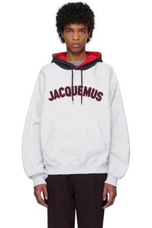 Jacquemus Pull à capuche de baseball gris