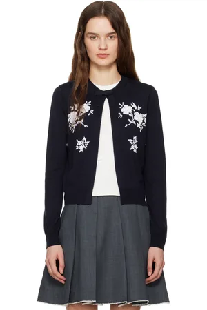 Shushu/Tong Cardigan à manches longues bleu marine en tricot