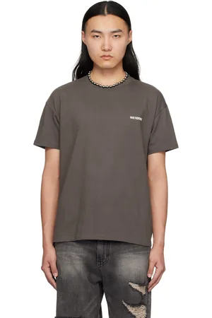 We11 Done T-shirt gris en coton à logo