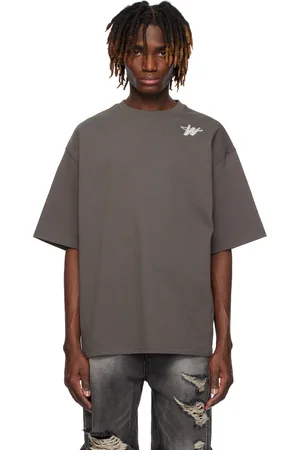 We11 Done T-shirt gris à logo WD