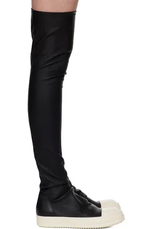 Rick Owens Bottes hauteur genou de style bas noires - Hollywood