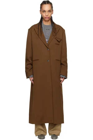 CORDERA Manteau long brun en laine