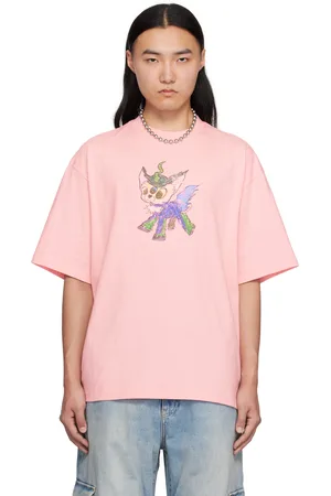 We11 Done T-shirt rose à image