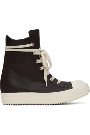 Rick Owens Baskets brunes en cuir de chèvre - Hollywood