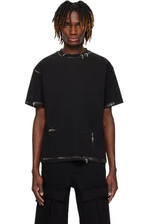 We11 Done T-shirt noir à ferrures de style perçage
