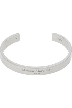 Maison Margiela Bracelet manchette argenté à logo