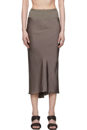 Rick Owens Jupe midi coupée sur le biais grise - Hollywood