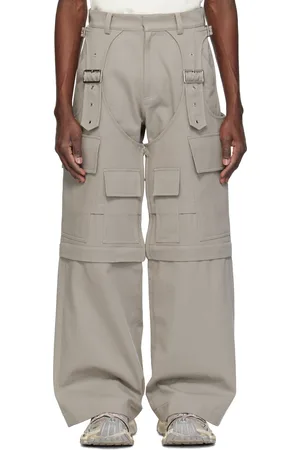 We11 Done Pantalon cargo étagé et transformable gris