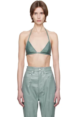 Rick Owens Soutien-gorge bleu en cuir d