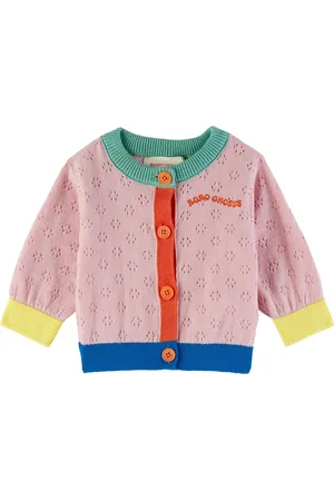Bobo Choses Bébé | Cardigan contrasté rose en pointelle